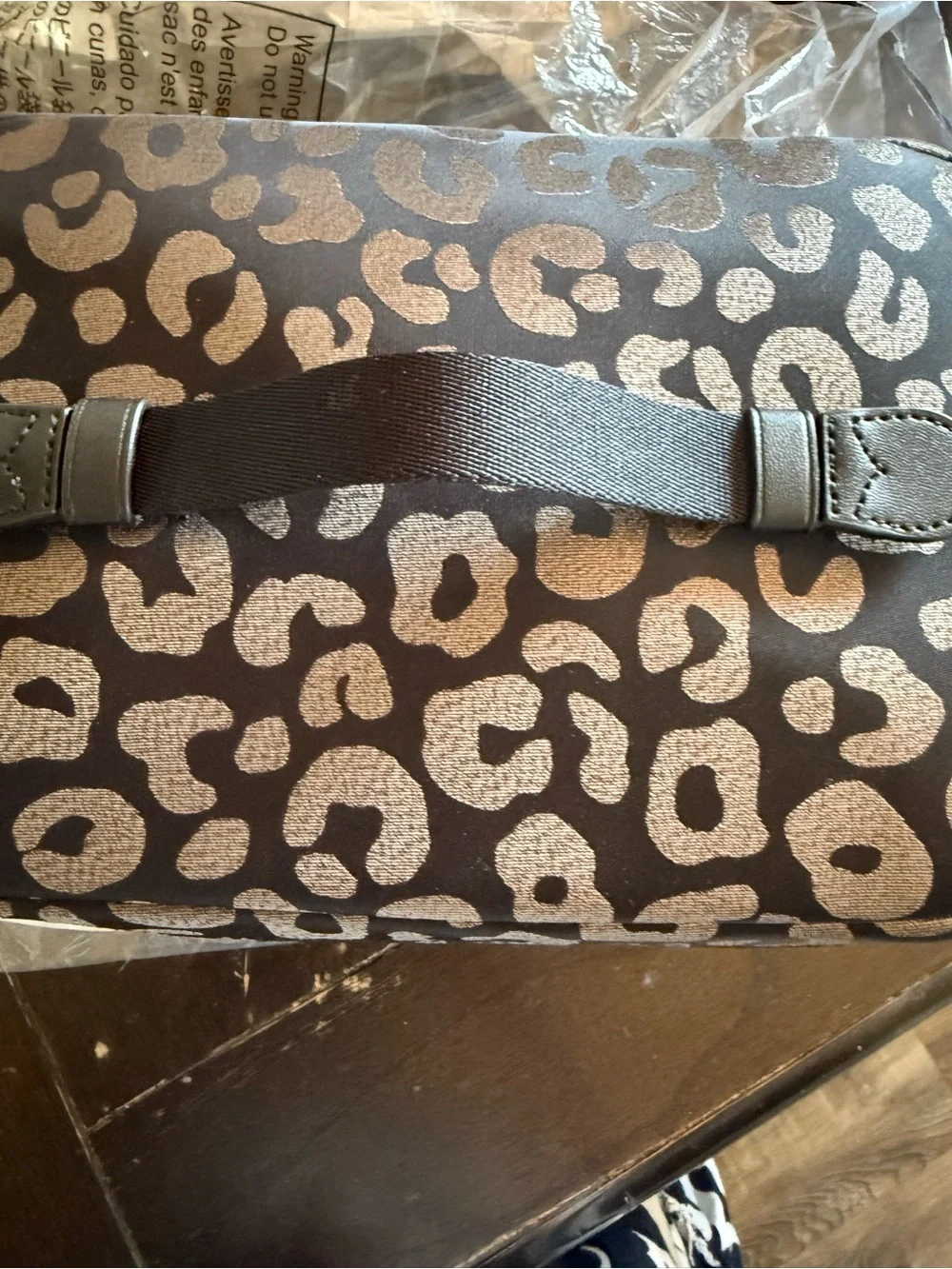 kate spade New Leopard Print Cosmetic Train Case - Black & Gold